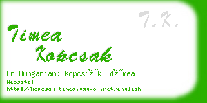 timea kopcsak business card